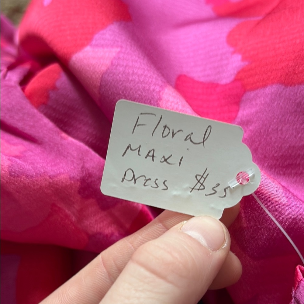 Floral Maxi Dress in Pink and Red